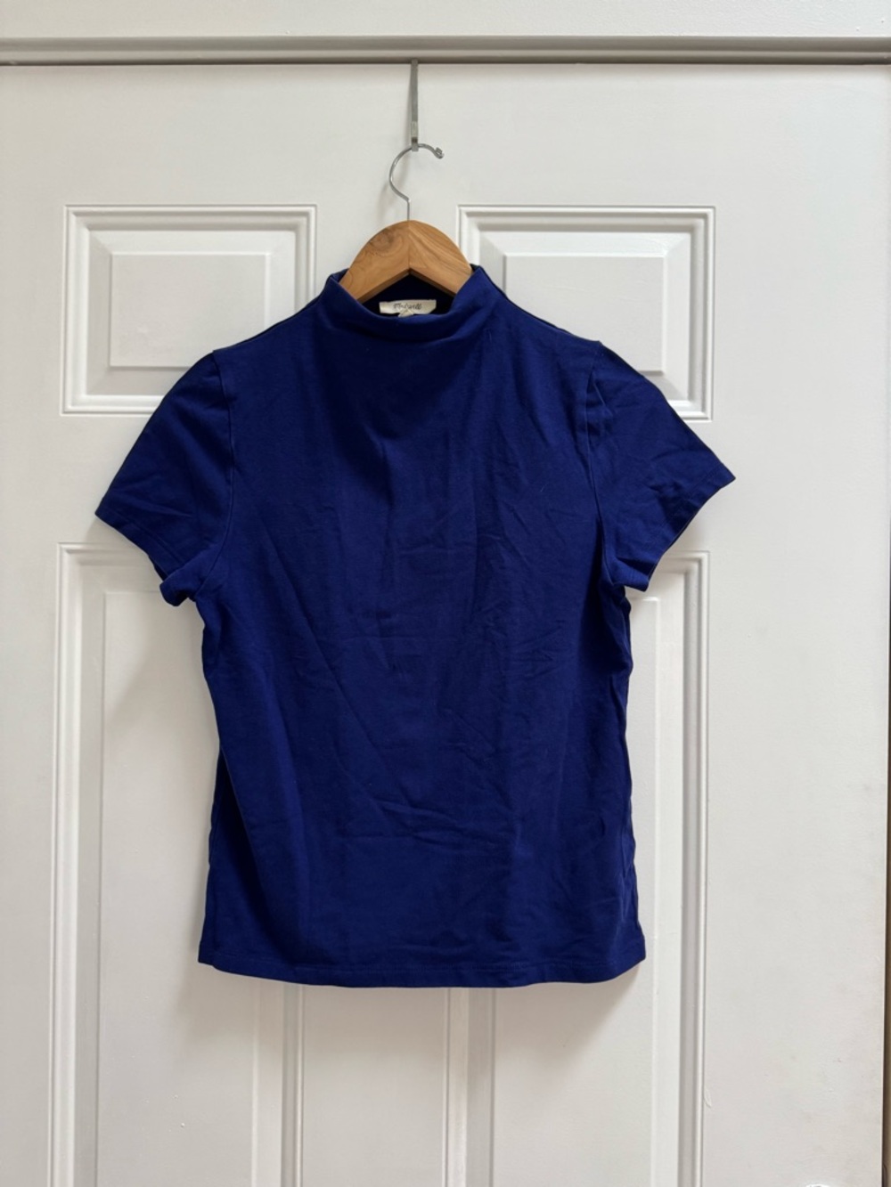 Madewell Deep Navy Mock Neck Short Sleeve Tee